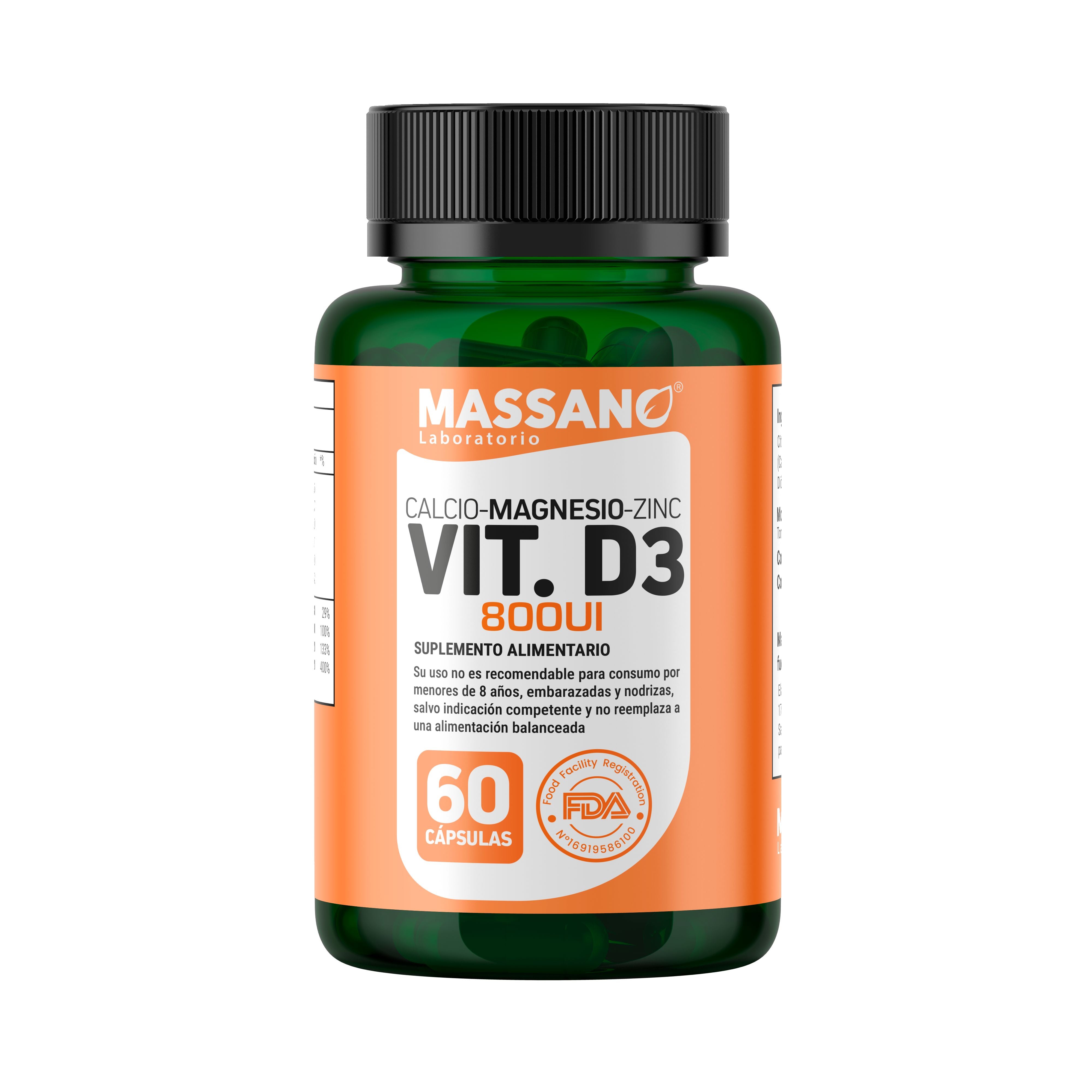 Calcio-magnesio-zinc Vitamina D3 X 60 comprimidos Massano
